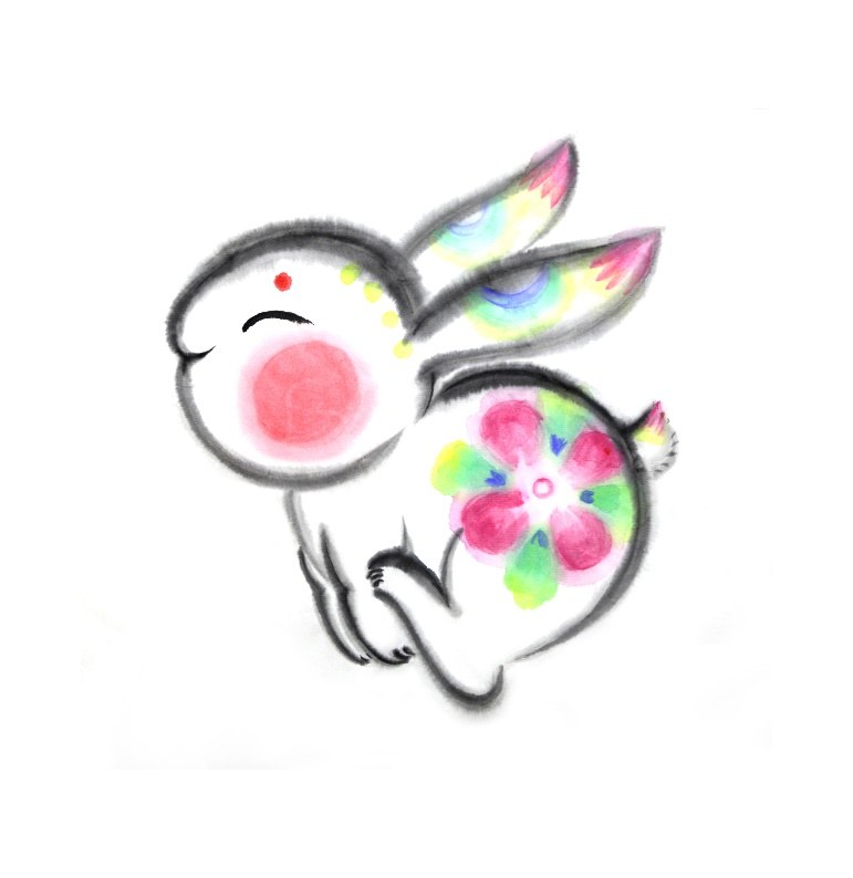 简山简品 生肖画 卯兔如愿